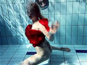 super-hot platinum-blonde Lucie French nubile in the pool
