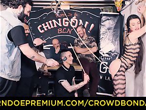 CROWD bondage - Tiffany nymph gets slapped in bdsm fuck